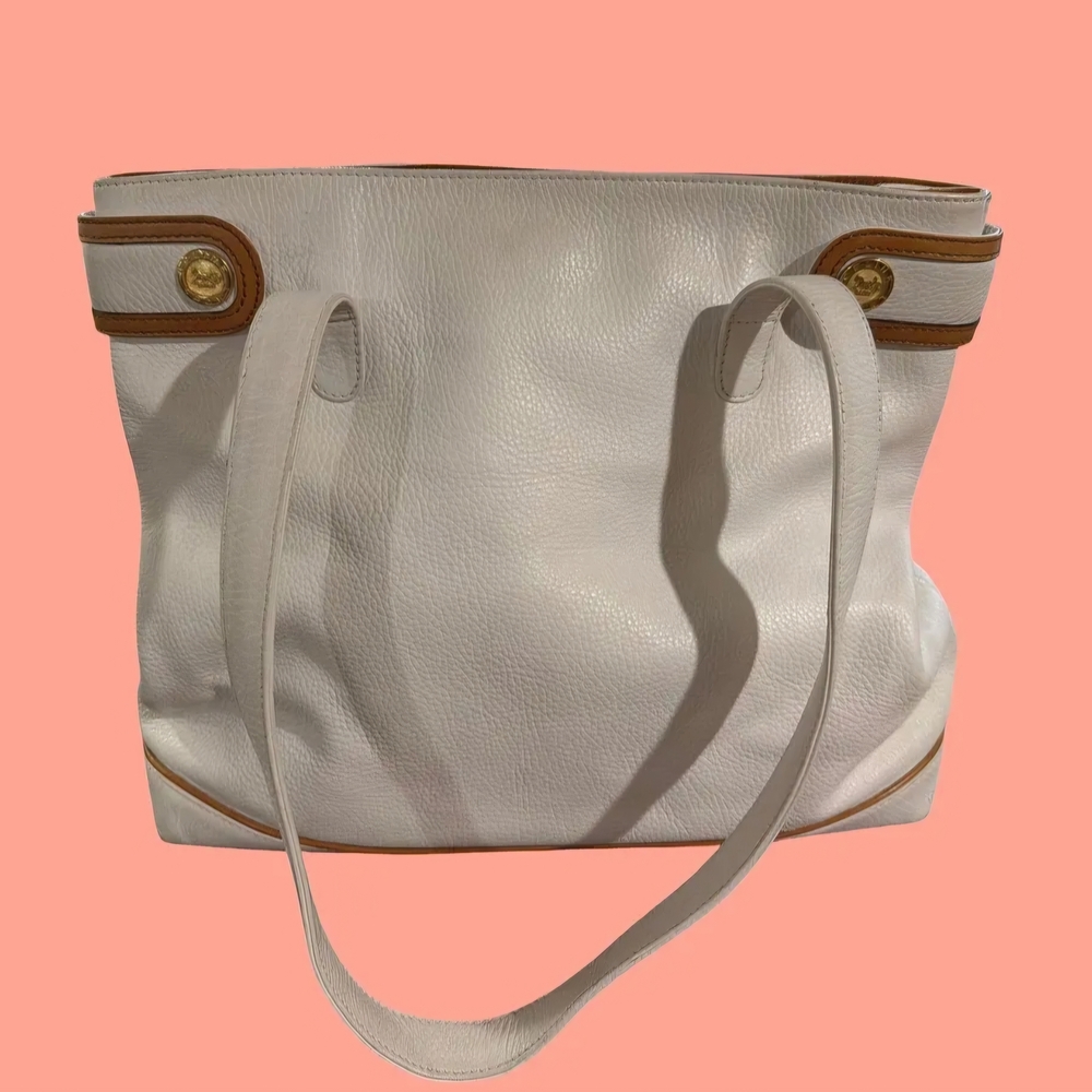 Celine White and Tan Tote Bag